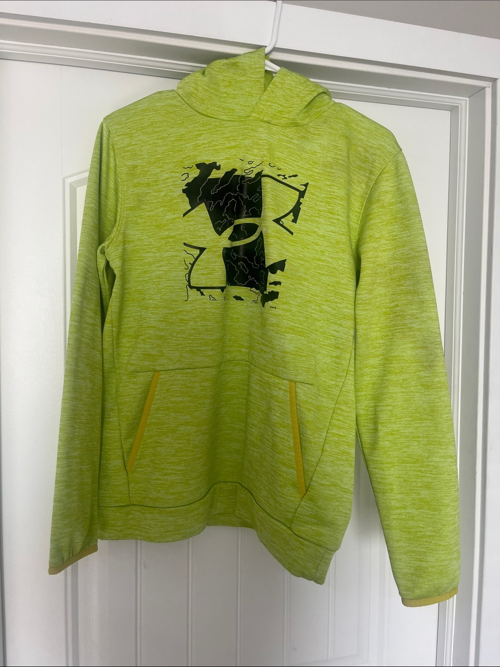 Under Armour Bright Lime Green Crewneck Hoodie with Black Logo